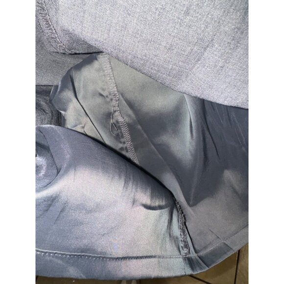 Lands End Gray Short Sleeve Sheath Modest Dress 12 Wool Blend Lined Minimalist - Picture 9 of 11